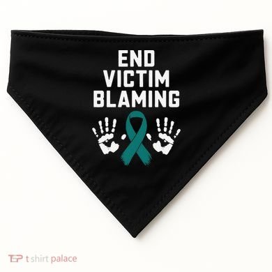 End Victim Blaming Funny Sexual Assault Awareness Month USA-Made Doggie Bandana
