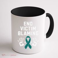 End Victim Blaming Funny Sexual Assault Awareness Month Coffee Mug thumb 1