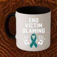 End Victim Blaming Funny Sexual Assault Awareness Month Coffee Mug thumb 2