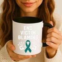 End Victim Blaming Funny Sexual Assault Awareness Month Coffee Mug thumb 3