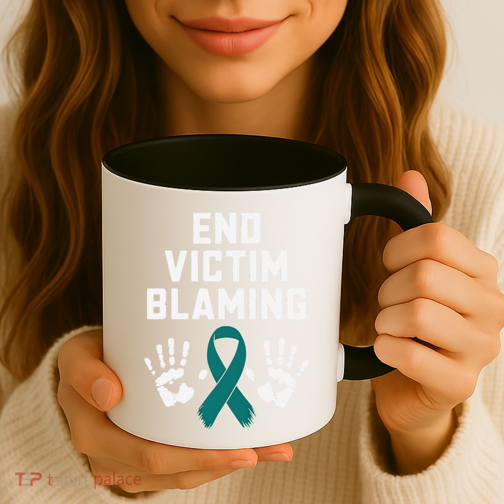End Victim Blaming Funny Sexual Assault Awareness Month Coffee Mug