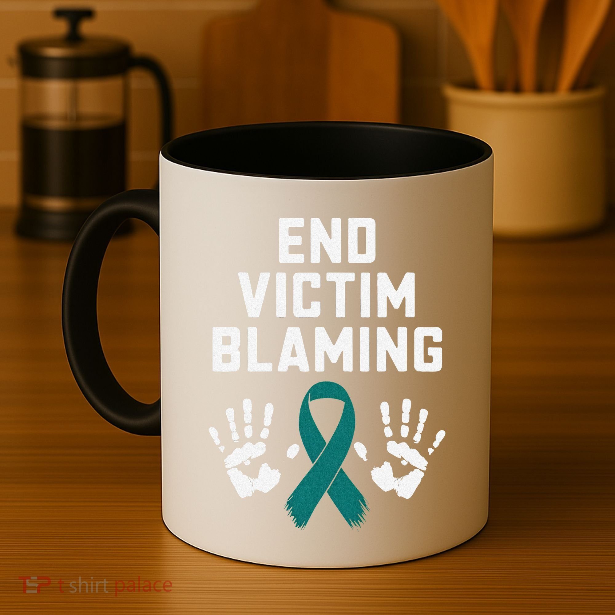 End Victim Blaming Funny Sexual Assault Awareness Month Coffee Mug
