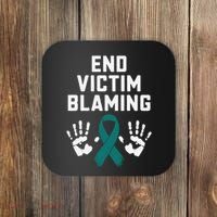 End Victim Blaming Funny Sexual Assault Awareness Month Coaster thumb 0