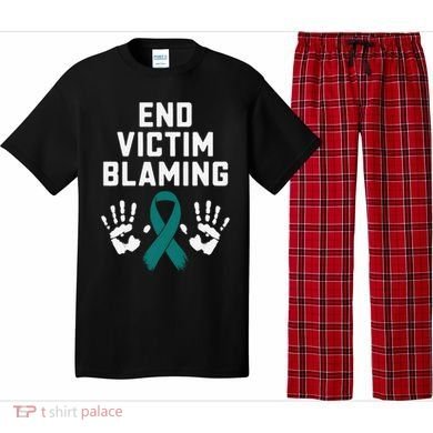 End Victim Blaming Funny Sexual Assault Awareness Month Pajama Set