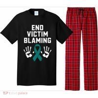 End Victim Blaming Funny Sexual Assault Awareness Month Pajama Set thumb 0
