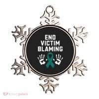 End Victim Blaming Funny Sexual Assault Awareness Month Ornament thumb 0