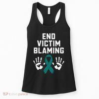 End Victim Blaming Funny Sexual Assault Awareness Month Women's Tank Top thumb 0