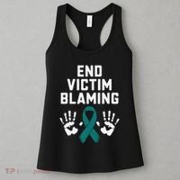 End Victim Blaming Funny Sexual Assault Awareness Month Women's Tank Top thumb 3