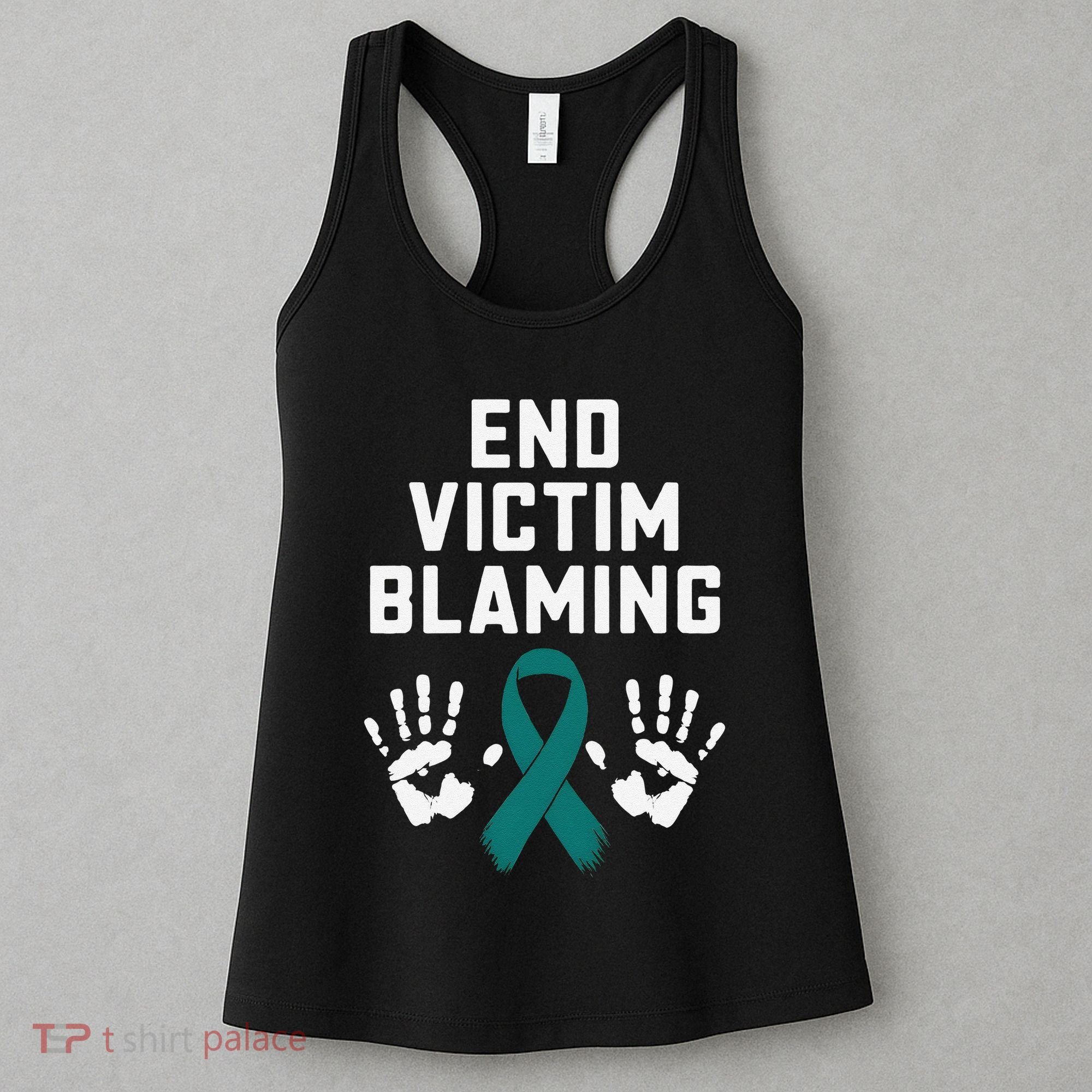 End Victim Blaming Funny Sexual Assault Awareness Month Women's Tank Top