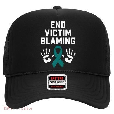 End Victim Blaming Funny Sexual Assault Awareness Month Hat