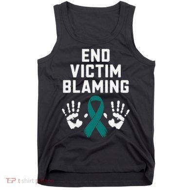 End Victim Blaming Funny Sexual Assault Awareness Month Tank Top
