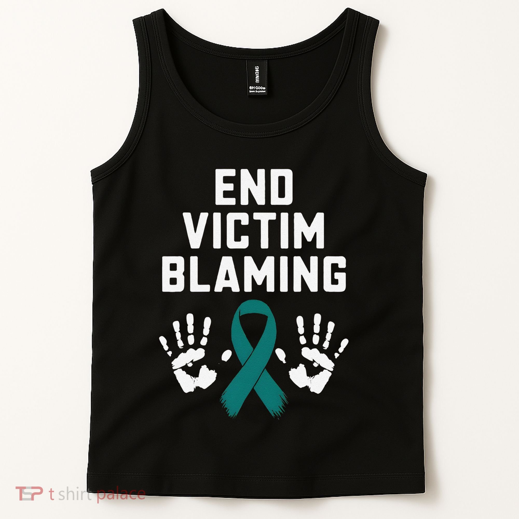 End Victim Blaming Funny Sexual Assault Awareness Month Tank Top