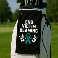 End Victim Blaming Funny Sexual Assault Awareness Month Golf Towel thumb 2