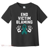 End Victim Blaming Funny Sexual Assault Awareness Month Toddler T-Shirt thumb 0