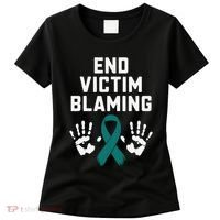 End Victim Blaming Funny Sexual Assault Awareness Month Women's T-Shirt thumb 0