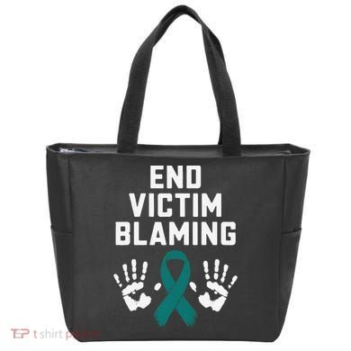 End Victim Blaming Funny Sexual Assault Awareness Month Tote Bag