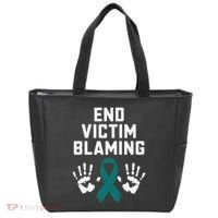 End Victim Blaming Funny Sexual Assault Awareness Month Tote Bag thumb 0