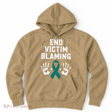 End Victim Blaming Funny Sexual Assault Awareness Month Hoodie