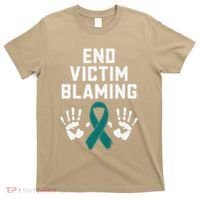 End Victim Blaming Funny Sexual Assault Awareness Month T-Shirt thumb 0
