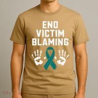 End Victim Blaming Funny Sexual Assault Awareness Month T-Shirt thumb 3