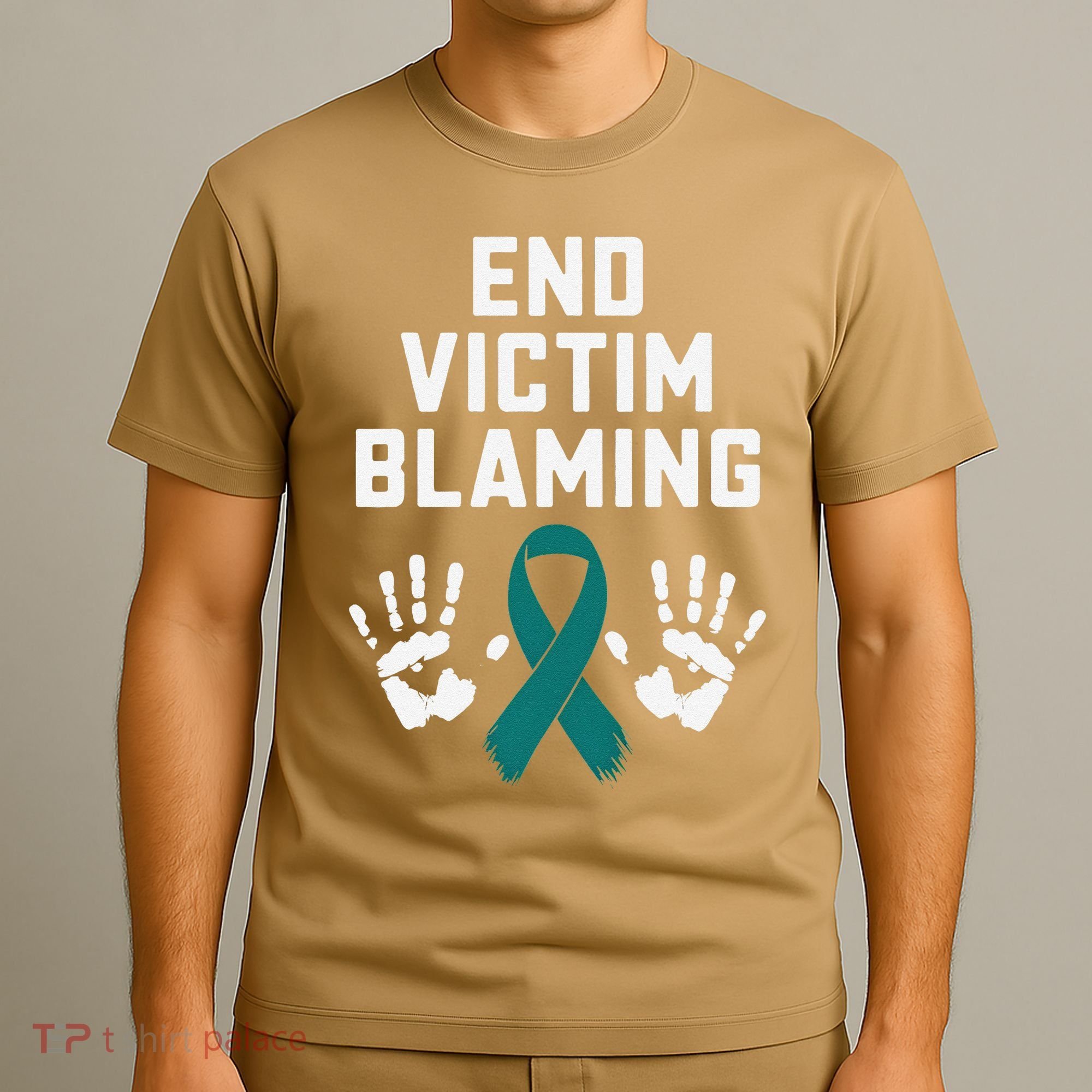 End Victim Blaming Funny Sexual Assault Awareness Month T-Shirt