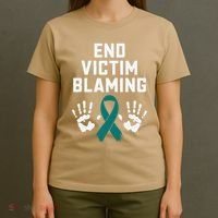 End Victim Blaming Funny Sexual Assault Awareness Month T-Shirt thumb 4