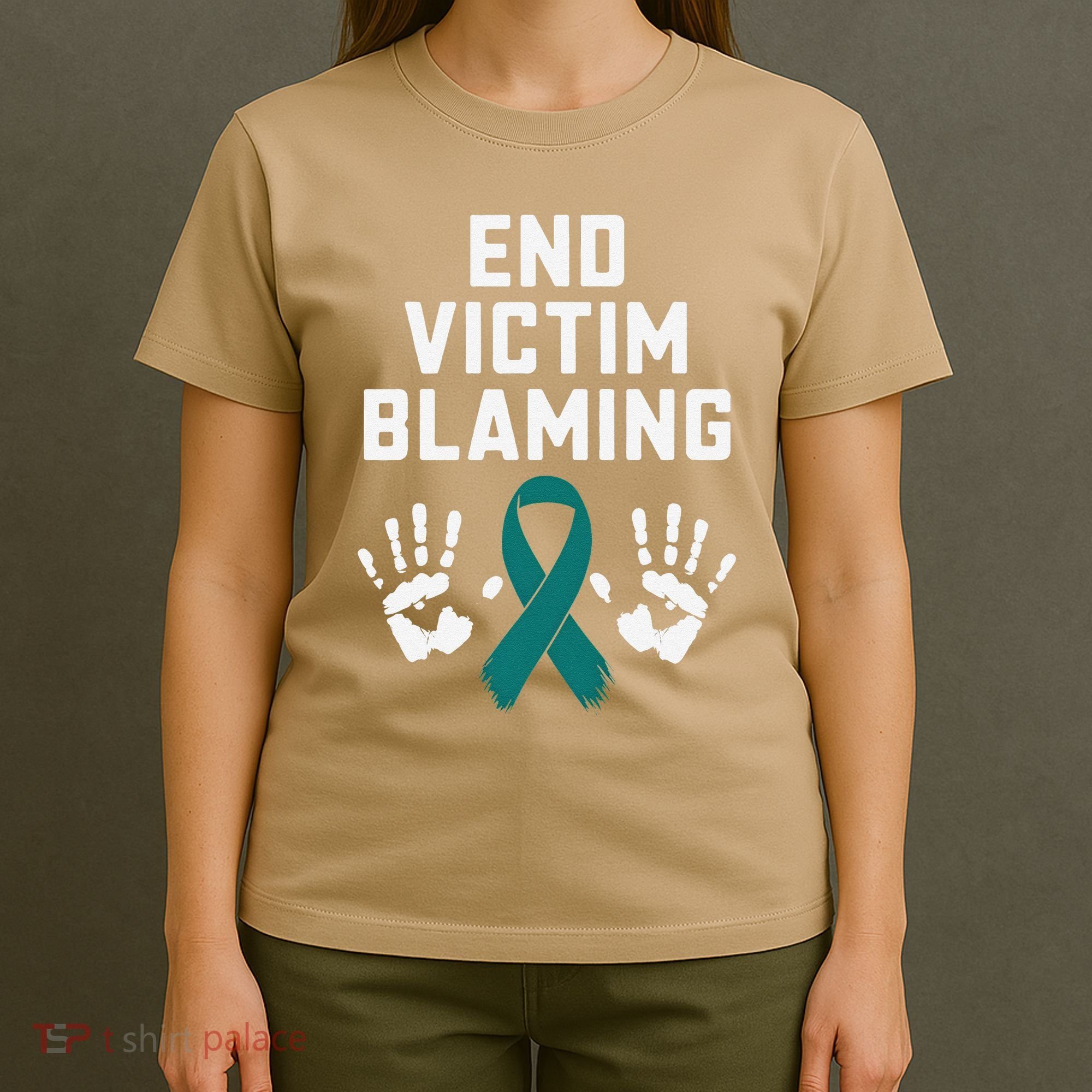 End Victim Blaming Funny Sexual Assault Awareness Month T-Shirt
