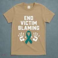 End Victim Blaming Funny Sexual Assault Awareness Month T-Shirt thumb 5