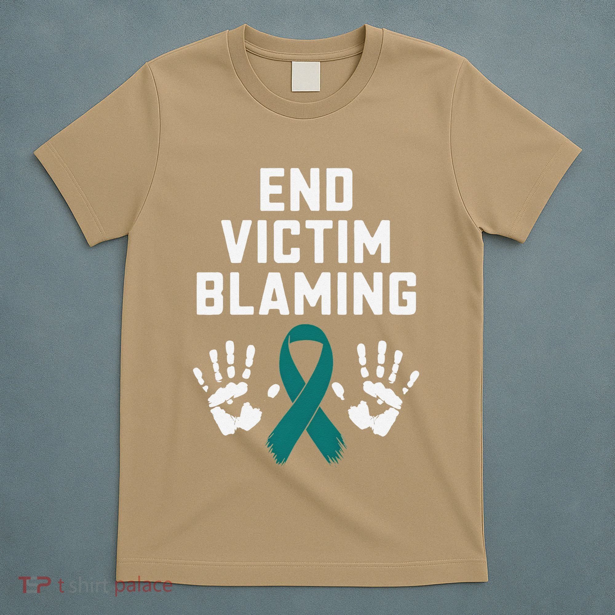 End Victim Blaming Funny Sexual Assault Awareness Month T-Shirt