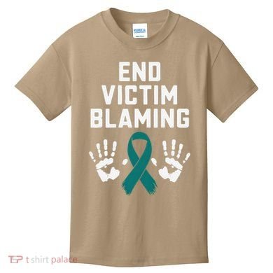 End Victim Blaming Funny Sexual Assault Awareness Month Kids T-Shirt