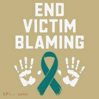 End Victim Blaming Funny Sexual Assault Awareness Month Kids T-Shirt thumb 2