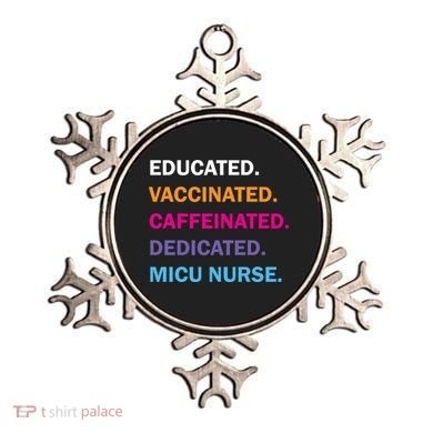 Educated Vaccinated Caffeinated Dedicated Micu Icu Nurse Rn Gift Ornament