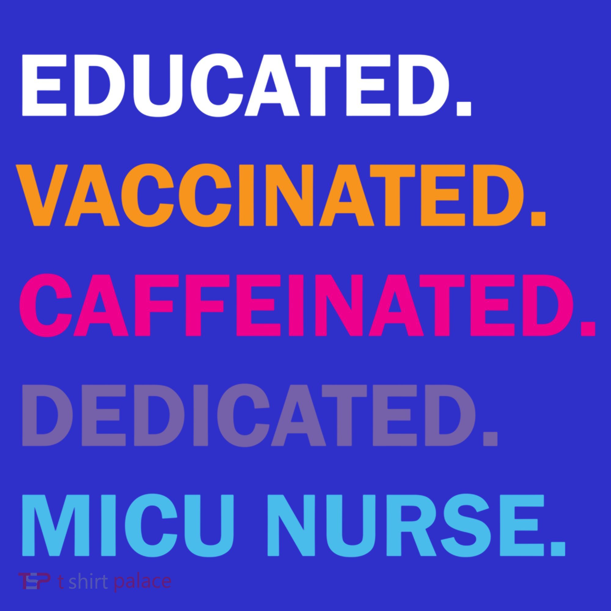 Educated Vaccinated Caffeinated Dedicated Micu Icu Nurse Rn Gift Coaster