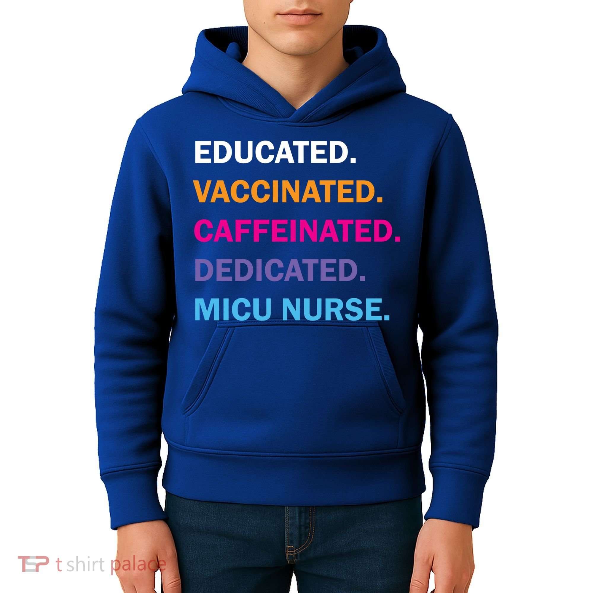 Educated Vaccinated Caffeinated Dedicated Micu Icu Nurse Rn Gift Kids Hoodie