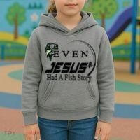 Even Jesus Had A Fish Story Kids Hoodie thumb 3