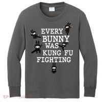 Every Bunny Was Kung Fu Fighting Kids Long Sleeve Shirt thumb 0