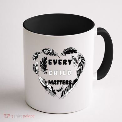 Every Child Matters Feather Heart Coffee Mug back