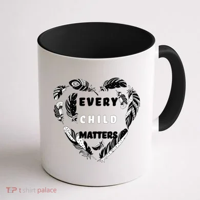 Every Child Matters Feather Heart Coffee Mug back
