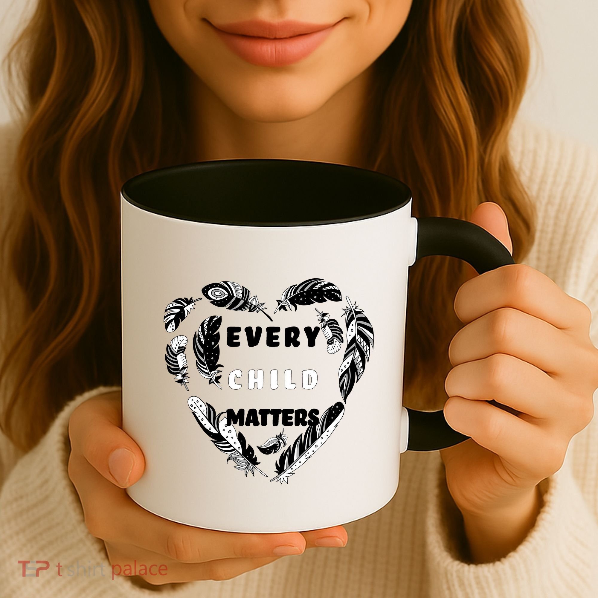 Every Child Matters Feather Heart Coffee Mug