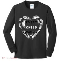 Every Child Matters Feather Heart Kids Long Sleeve Shirt thumb 0