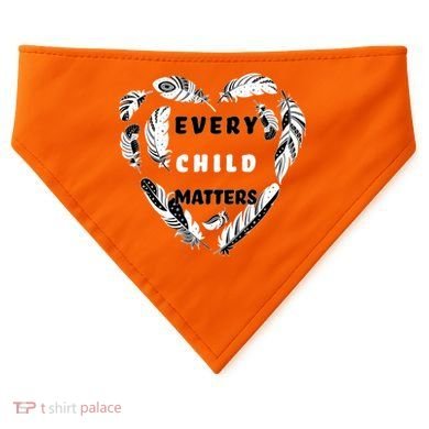 Every Child Matters Feather Heart USA-Made Doggie Bandana