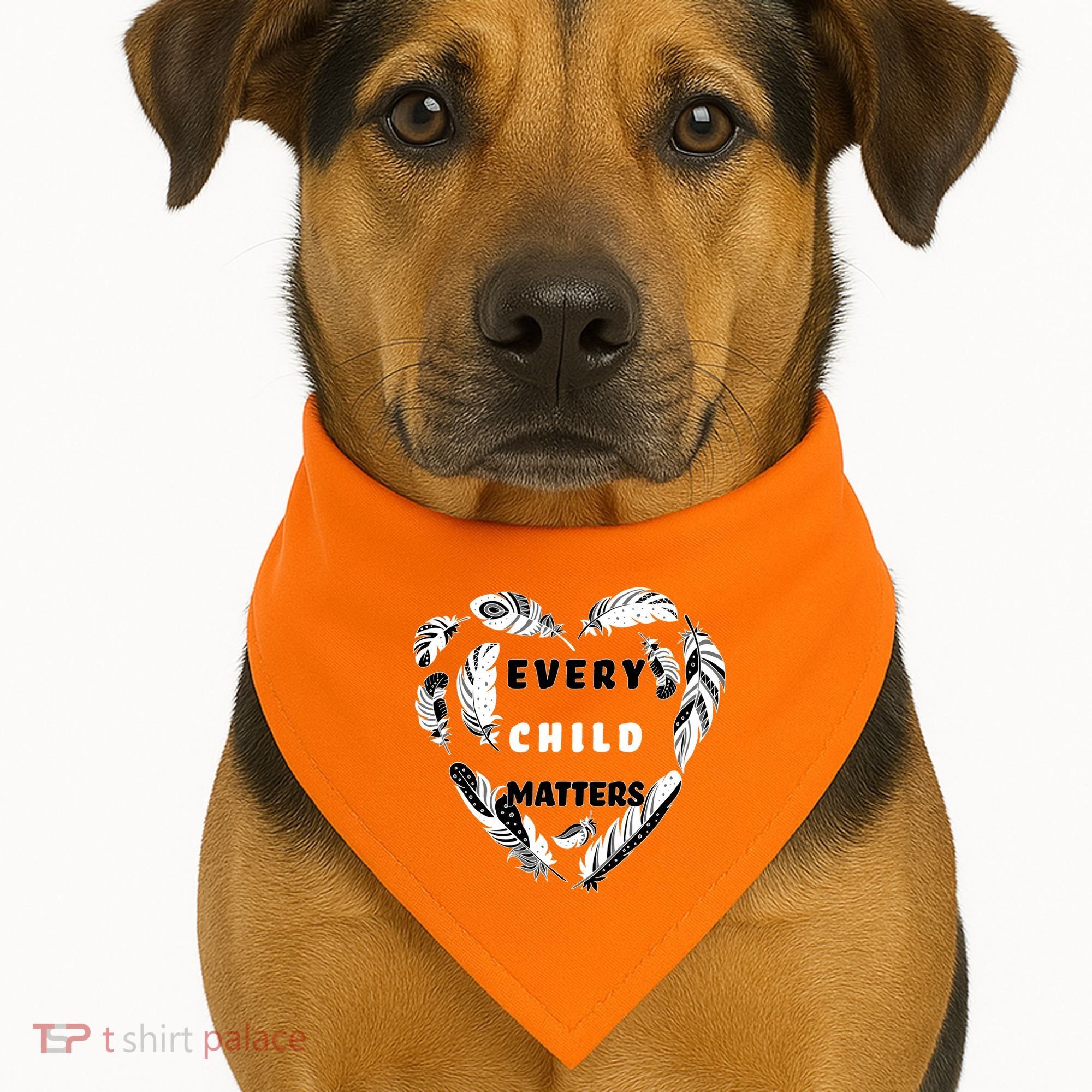 Every Child Matters Feather Heart USA-Made Doggie Bandana