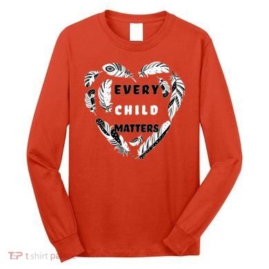 Every Child Matters Feather Heart Long Sleeve Shirt