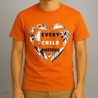 Every Child Matters Feather Heart T-Shirt thumb 3