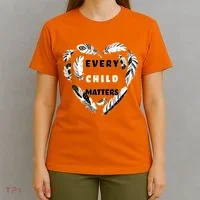 Every Child Matters Feather Heart T-Shirt thumb 4