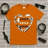 Every Child Matters Feather Heart T-Shirt thumb 5