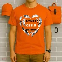 Every Child Matters Feather Heart T-Shirt thumb 6