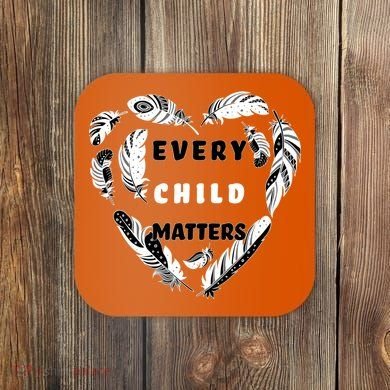Every Child Matters Feather Heart Coaster