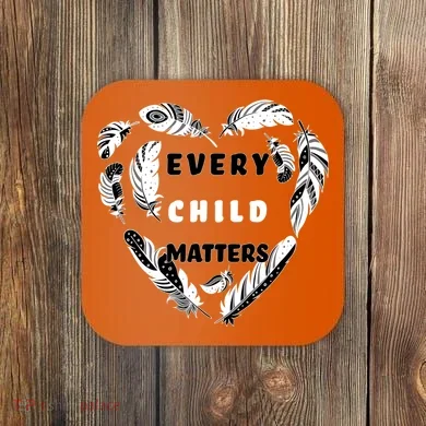 Every Child Matters Feather Heart Coaster