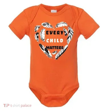 Every Child Matters Feather Heart Baby Bodysuit